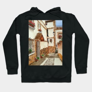 White houses on the Camino de Santiago Hoodie